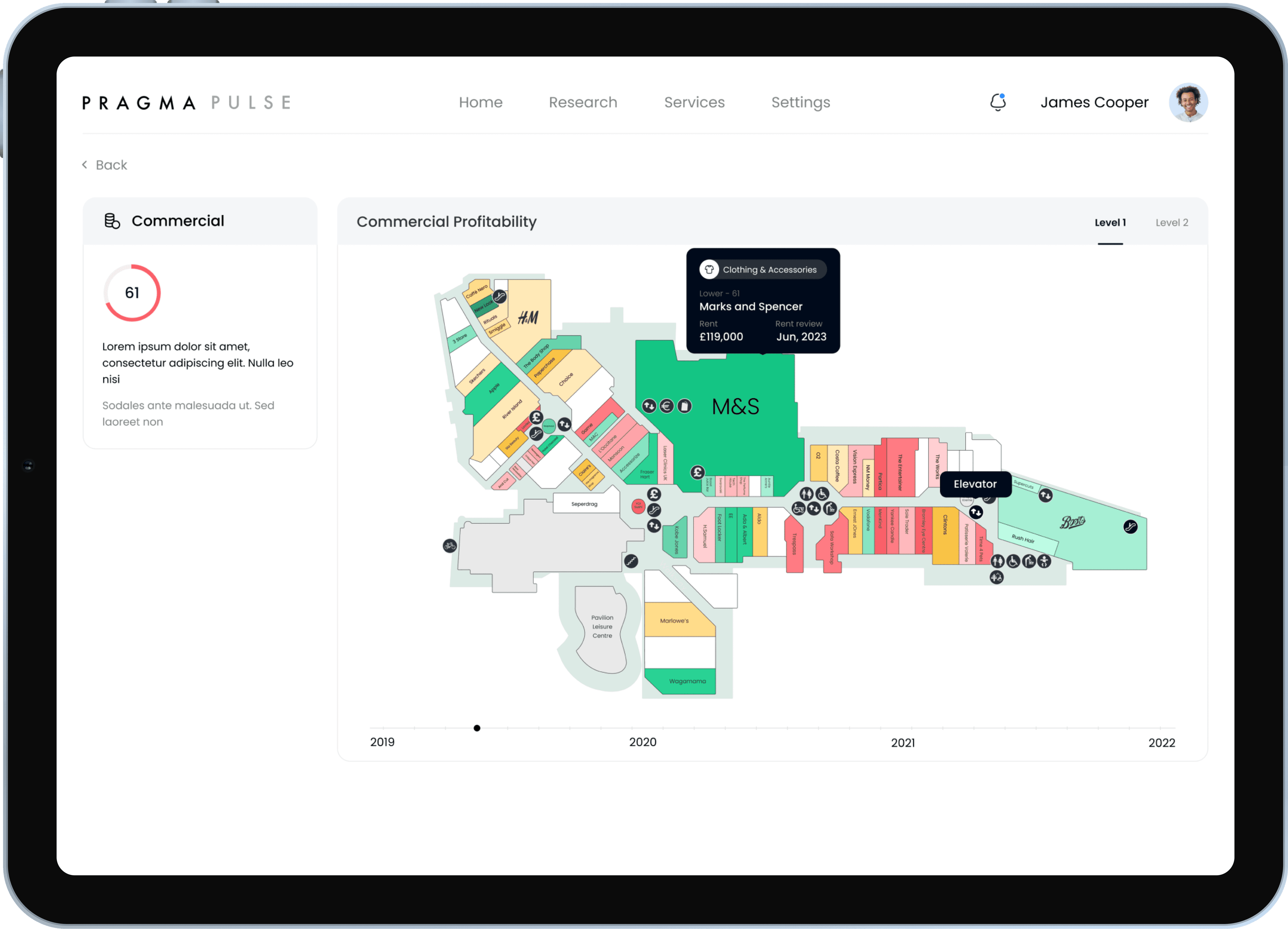 Pragma Pulse Shopping Centre Floorplan Screen