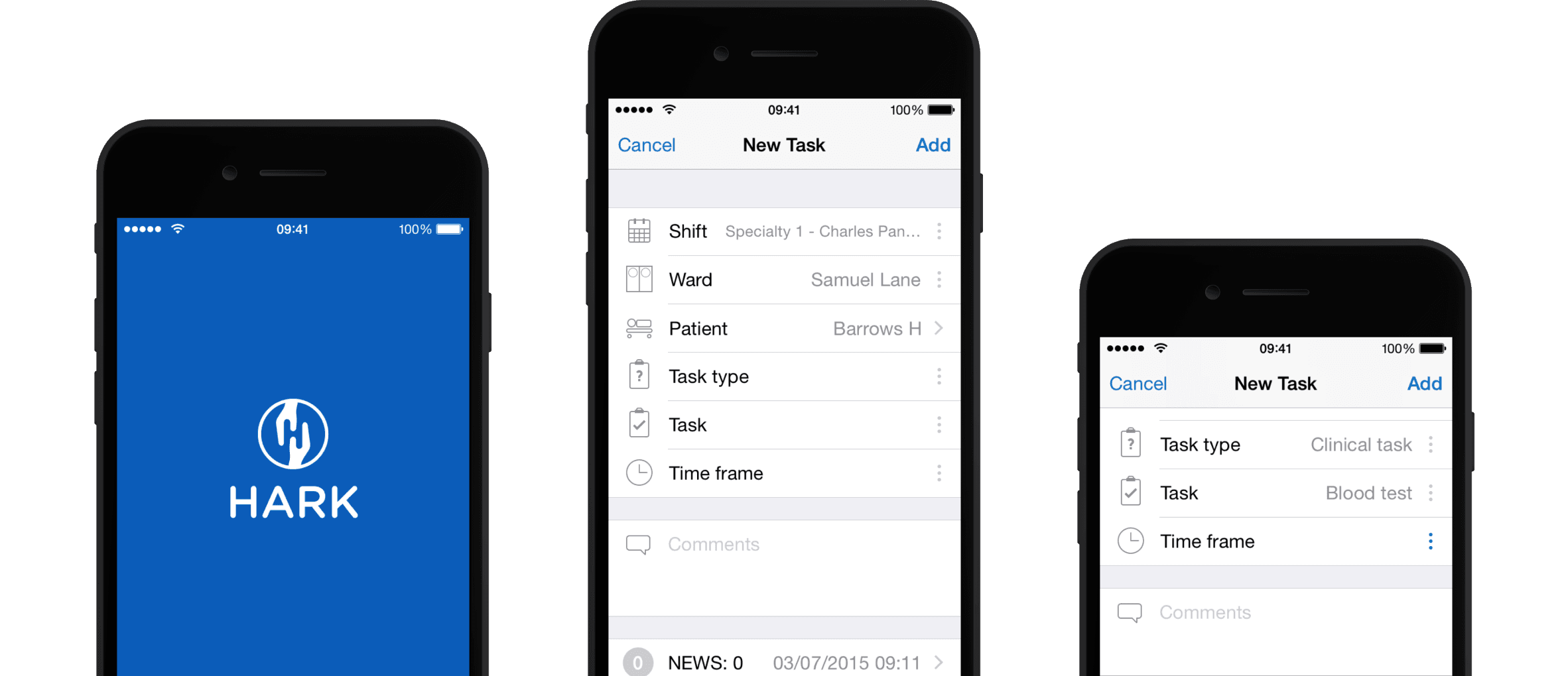 Hark App New Task Screens